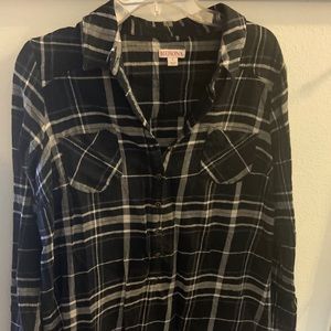 B&W Flannel Shirt Dress
